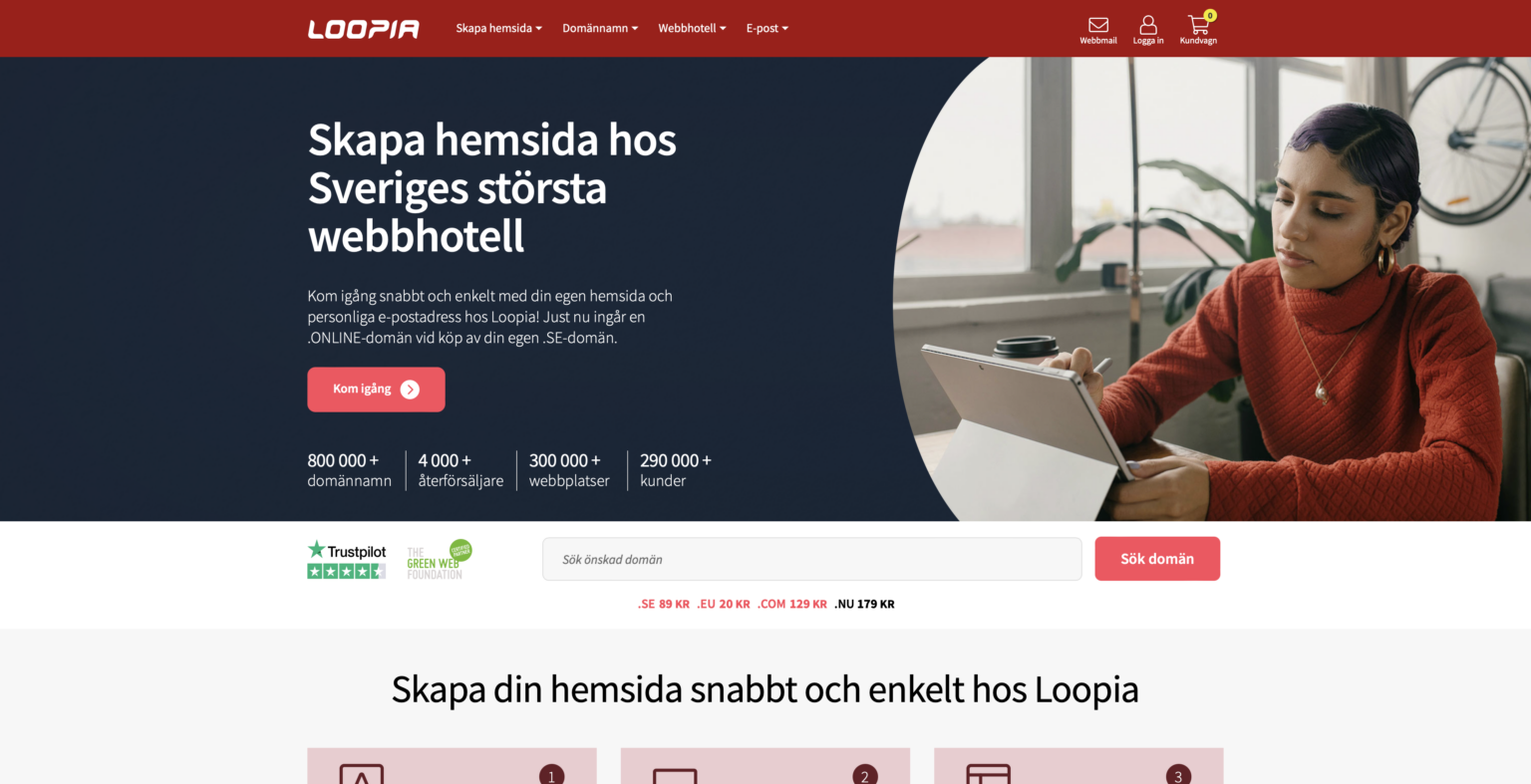 Loopia Loopia recension (testat på riktigt) - Webbsajten